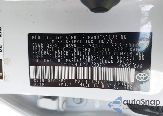 5YFB4MDE7RP093726: 43114348