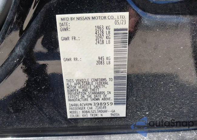 1N4BL4CV4PN398959: 43114358