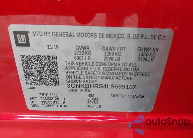 3GNKBHRS4LS599107: 43114373