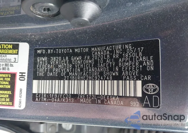 2T1BURHE2HC924748: 43114399