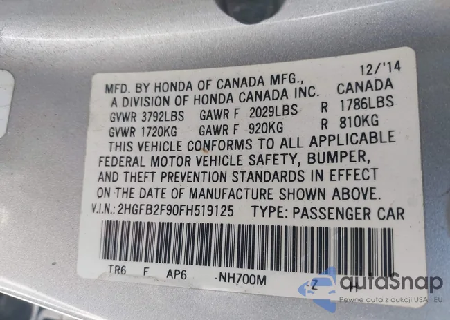 2HGFB2F90FH519125: 43114502