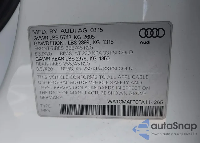 WA1CMAFP0FA114265: 43113702