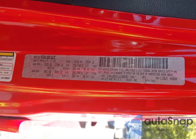 1C4HJXEN1LW198697: 43113836