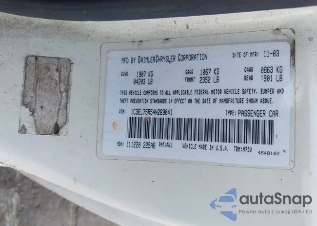 1C3EL75R54N269041: 43113839