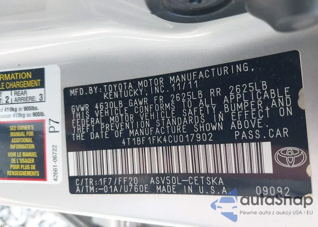 4T1BF1FK4CU017902: 43113868