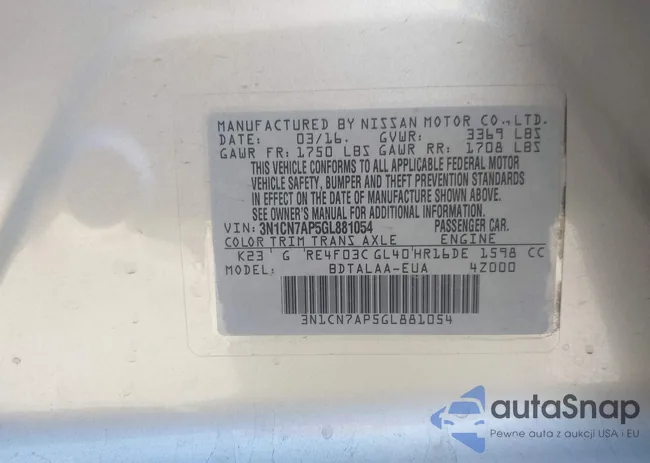 3N1CN7AP5GL881054: 43113876