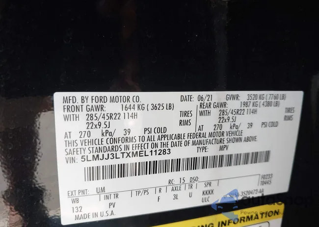 5LMJJ3LTXMEL11283: 43115110