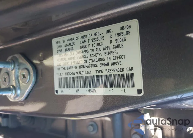 1HGCM567X7A013444: 43115163