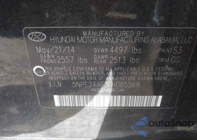 5NPE24AF3FH005568: 43115242