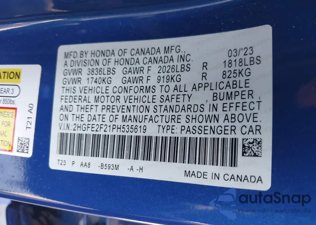 2HGFE2F21PH535619: 43115248