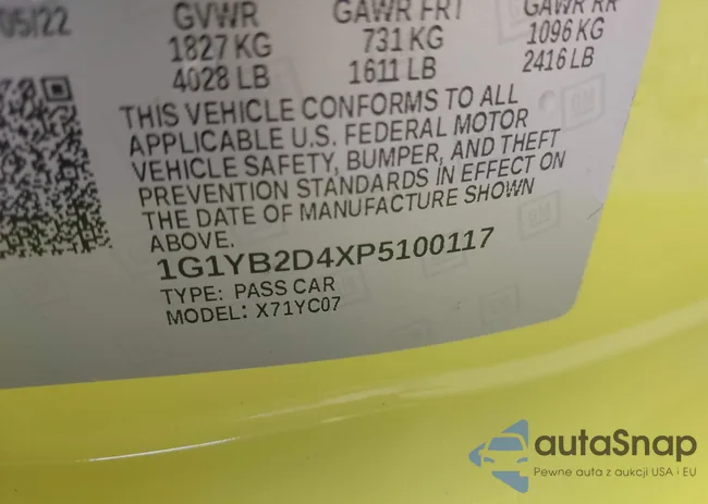 1G1YB2D4XP5100117: 43115258