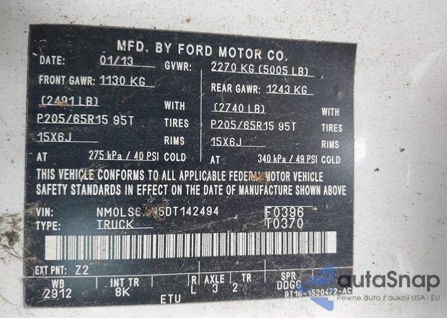 NM0LS6AN5DT142494: 43115319