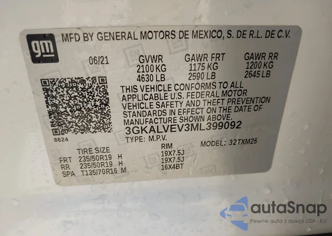 3GKALVEV3ML399092: 43115347