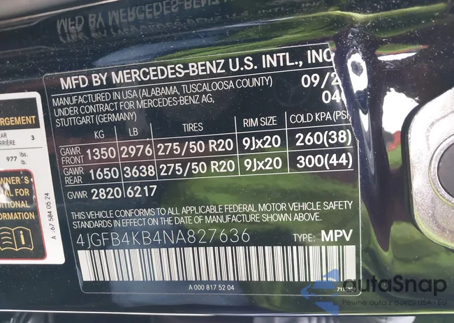 4JGFB4KB4NA827636: 43115510