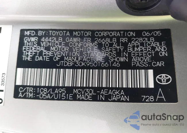 JTDBF30K950166146: 43115650