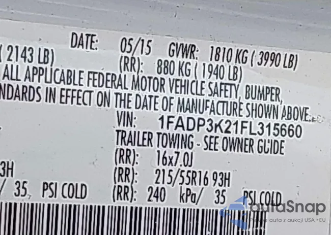 1FADP3K21FL315660: 43114716