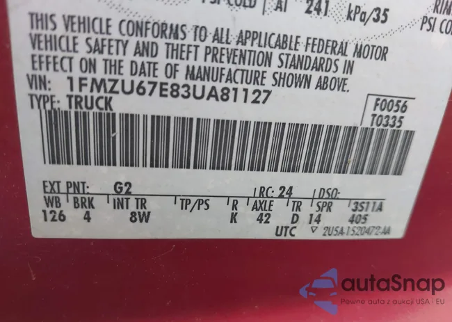 1FMZU67E83UA81127: 43114931