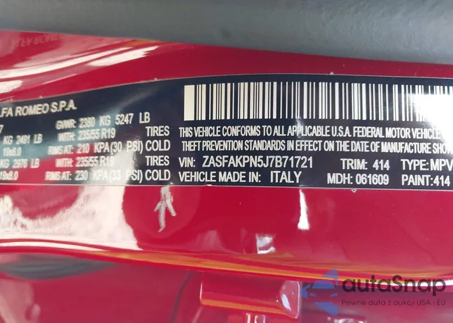 ZASFAKPN5J7B71721: 43115088