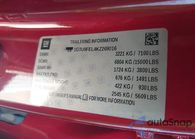 1GTU9FEL4KZ269016: 43116096