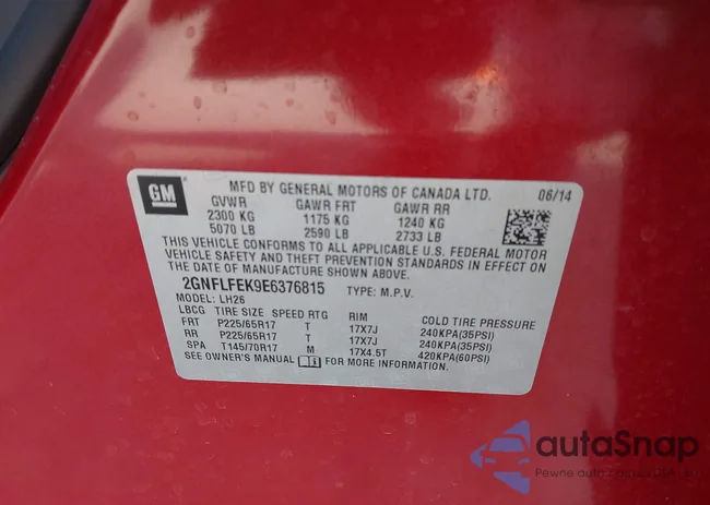 2GNFLFEK9E6376815: 43116146