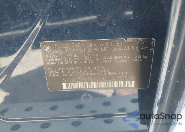 5UXZV8C55CL422278: 43116157