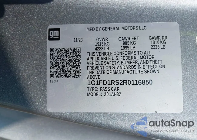 1G1FD1RS2R0116850: 43116182