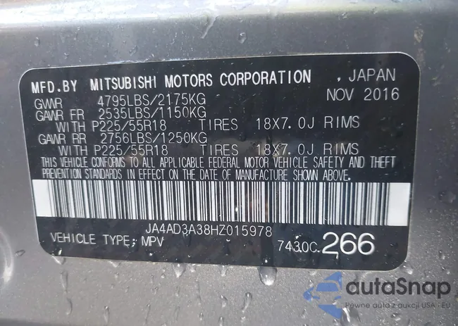 JA4AD3A38HZ015978: 43116216