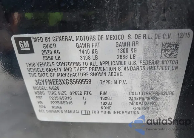 3GYFNEE3XGS569558: 43116268