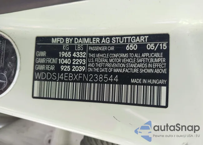 WDDSJ4EBXFN238544: 43116340