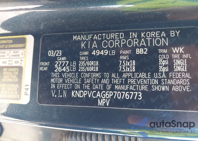 KNDPVCAG6P7076773: 43116346