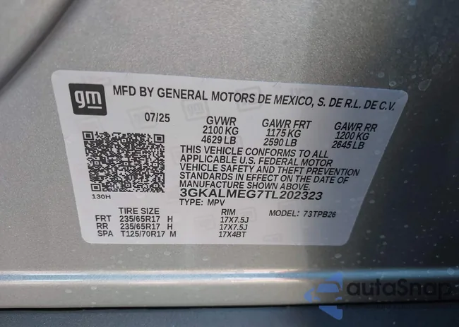 3GKALMEG7TL202323: 43116385