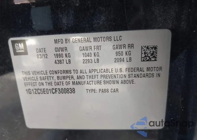 1G1ZC5E01CF300838: 43116390