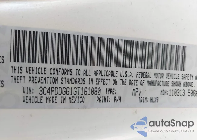 3C4PDDGG1GT161080: 43116402