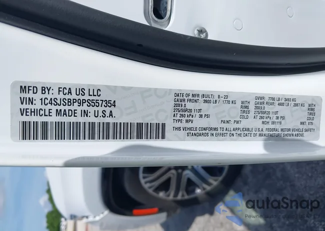 1C4SJSBP9PS557354: 43116582