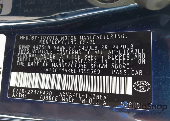 4T1C11AK6LU955569: 43116583