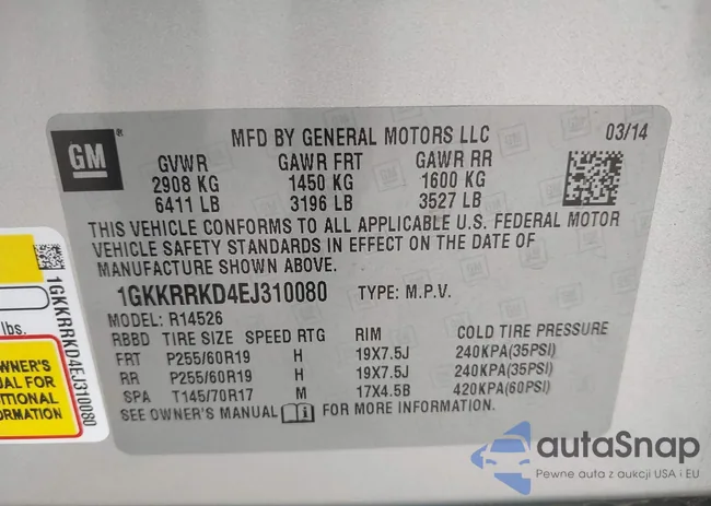 1GKKRRKD4EJ310080: 43116636