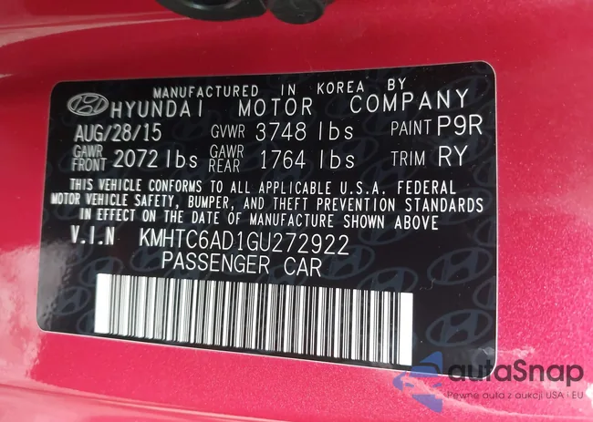 KMHTC6AD1GU272922: 43115743