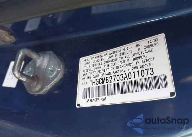 1HGCM82703A011073: 43115753