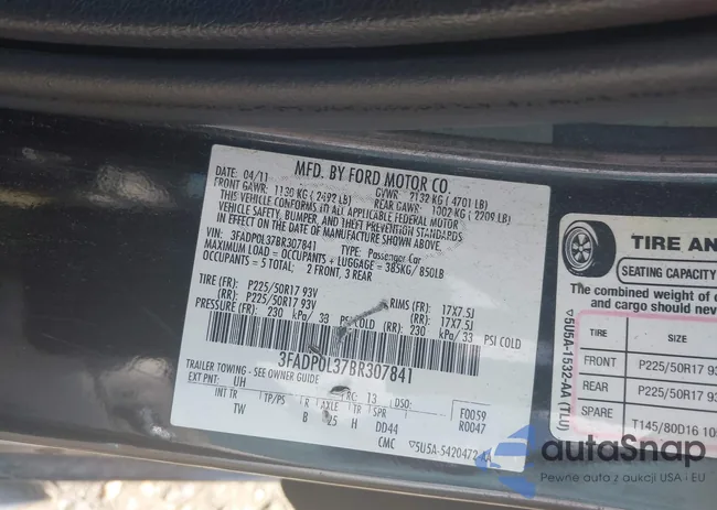 3FADP0L37BR307841: 43115764