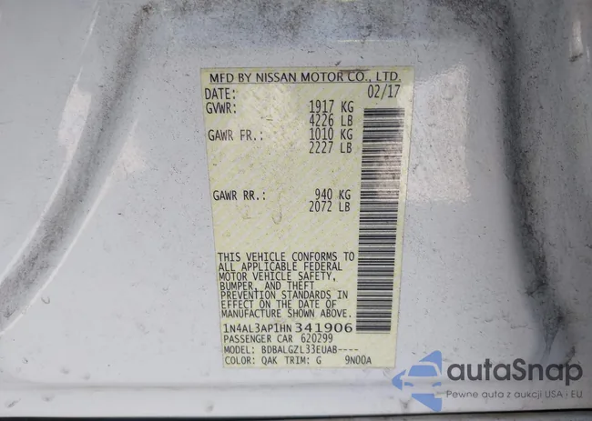 1N4AL3AP1HN341906: 43115879