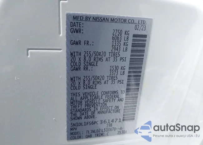 5N1DL1FS6PC361471: 43115895