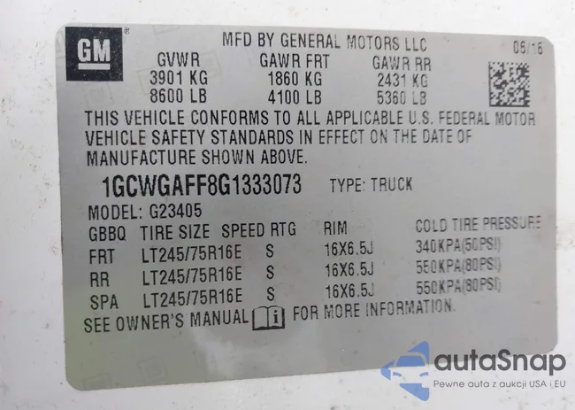 1GCWGAFF8G1333073: 43115907