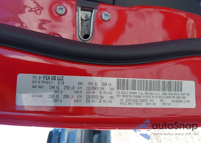 3C4PDDGG9JT430370: 43115947