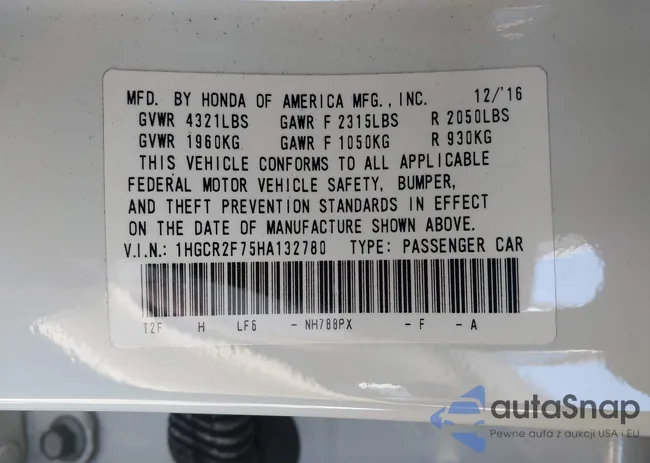 1HGCR2F75HA132780: 43115989