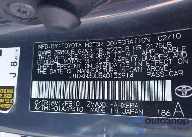 JTDKN3DU5A0133914: 43116061