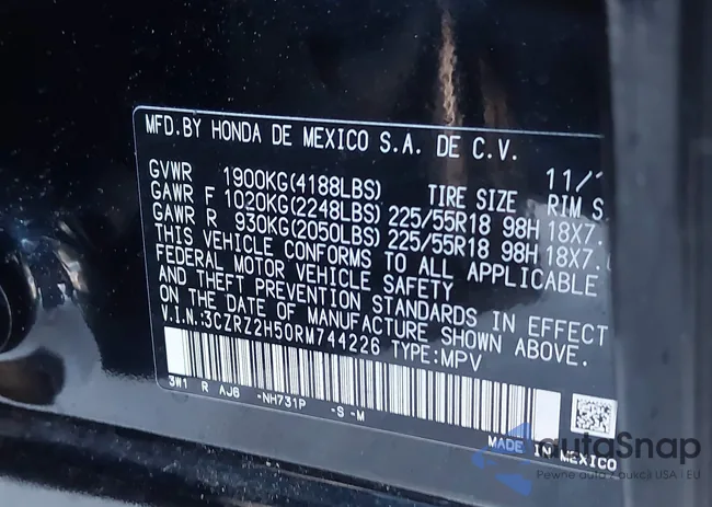 3CZRZ2H50RM744226: 43116081