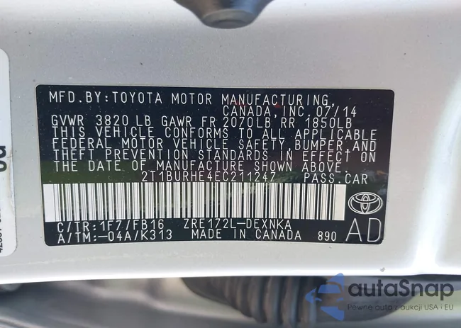 2T1BURHE4EC211247: 43117118