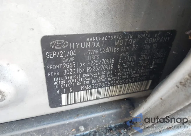 KM8SC73D65U885663: 43117133