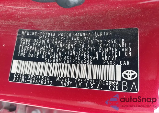 5YFBURHE8FP300496: 43117187