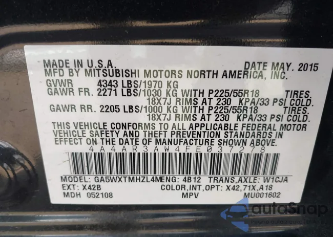 4A4AR3AW4FE037278: 43117214